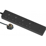 Schneider Electric 施耐德電氣 TSH34ACUSB_3_DG 13A四位安全拖板 (30W PD3.0 Type A+C/3米線) (墨灰色)